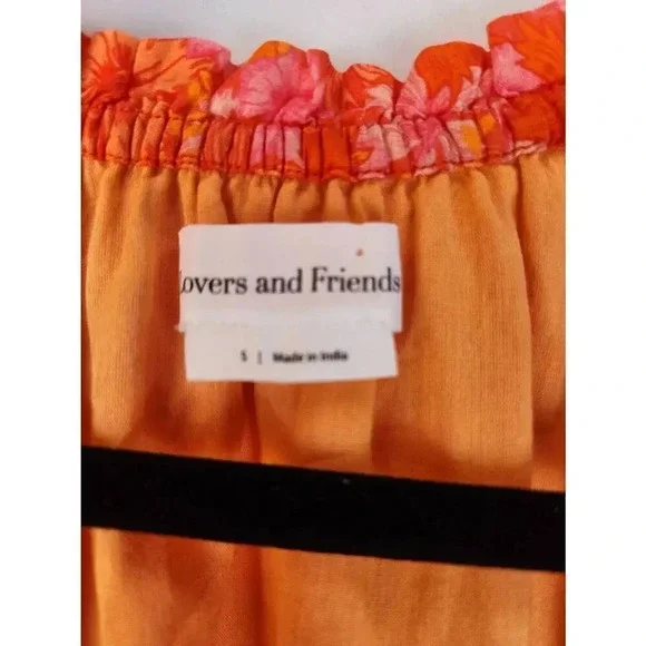 Lovers and Friends Reston Wrap Mini Dress Orange Floral Size Small. - Picture 6 of 10